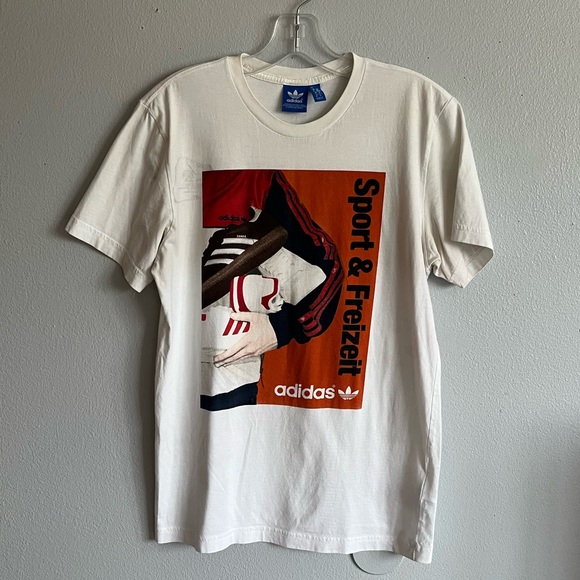 Adidas Originals Men’s Medium Big Logo Samba White T Shirt - Picture 2 of 6